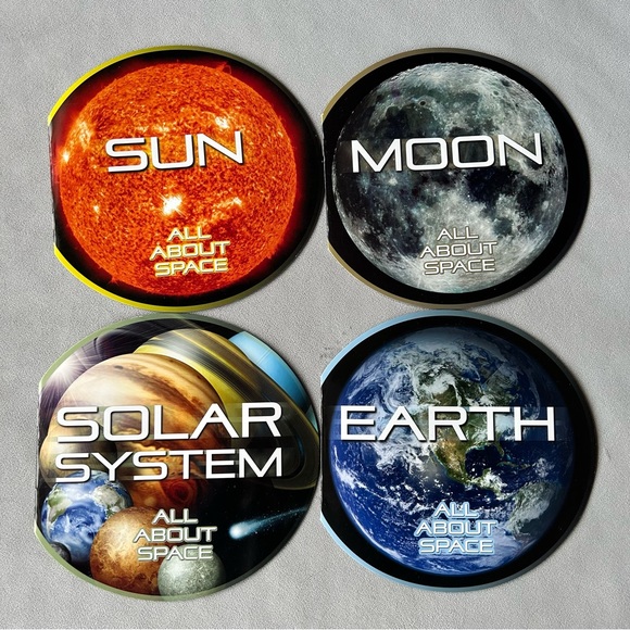 Set of 4 ~ All About Space ~ Books ~ Earth Sun Moon Solar System - Picture 1 of 12